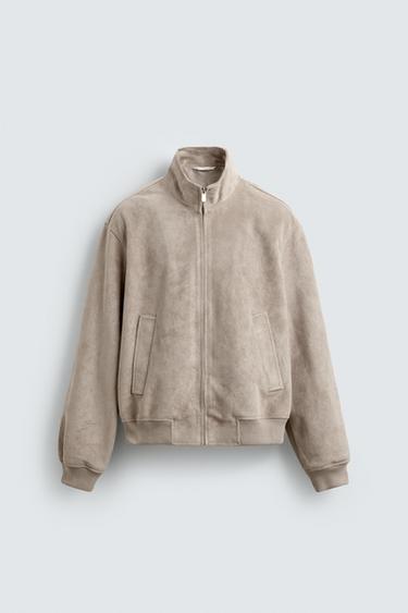 CAZADORA REGULAR FIT EFECTO ANTE - Gris claro de Zara