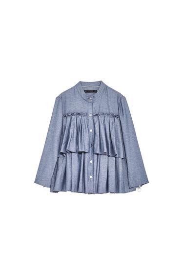 PLEATED CHAMBRAY JACKET
