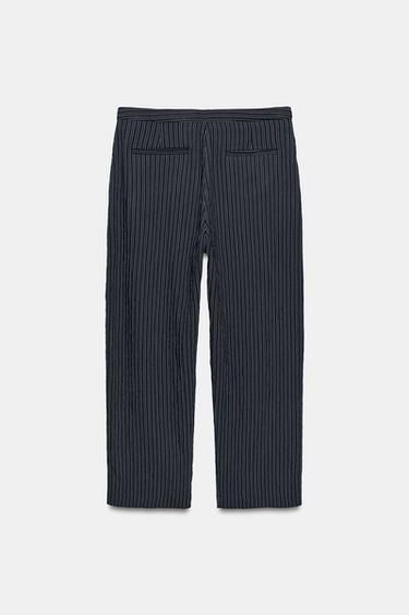 ZW COLLECTION STRIPED PAREO TROUSERS - Navy blue by Zara - Image 7