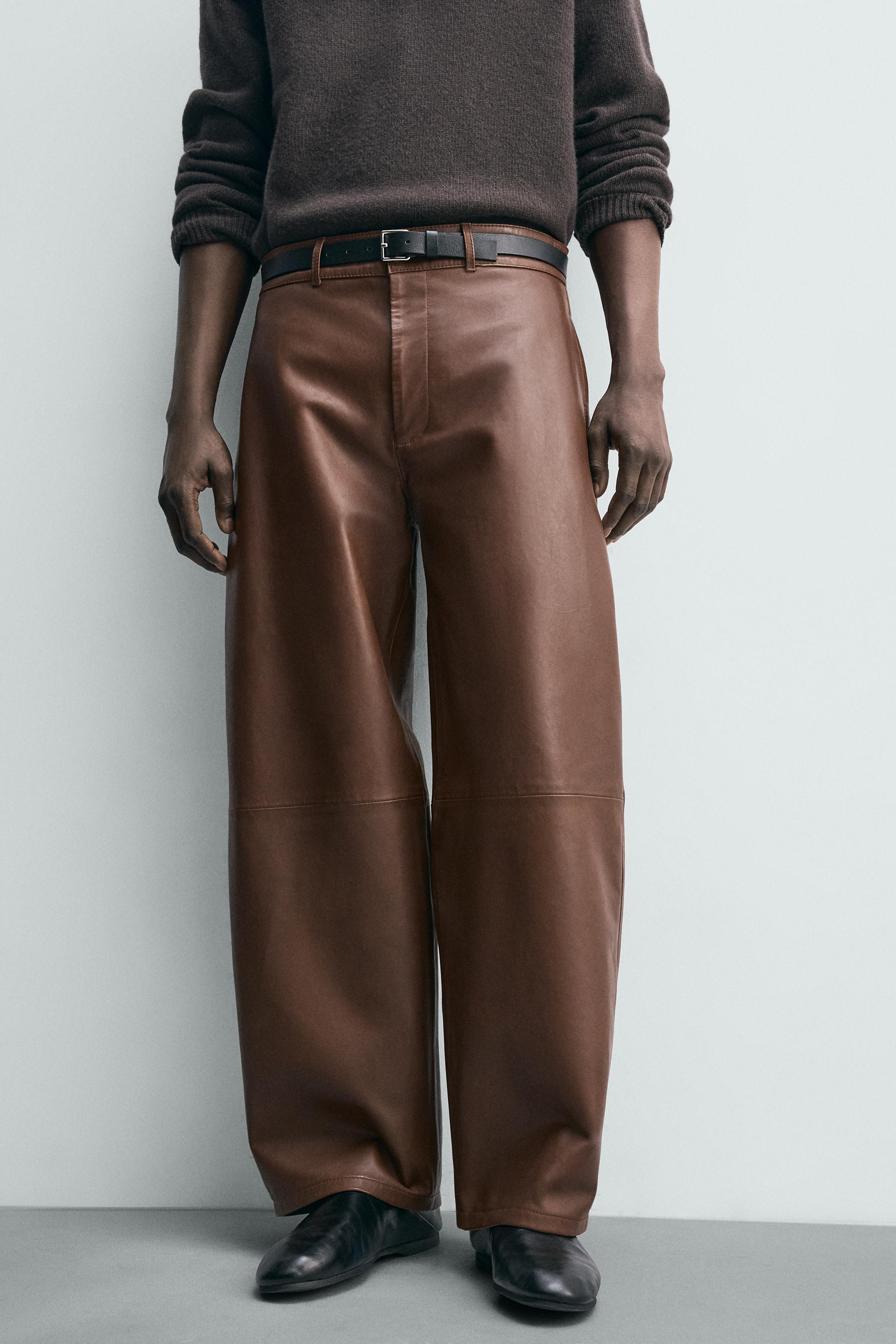 LEATHER BALLOON FIT TROUSERS