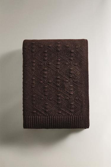 MANTA LANA - Marrón oscuro de Zara