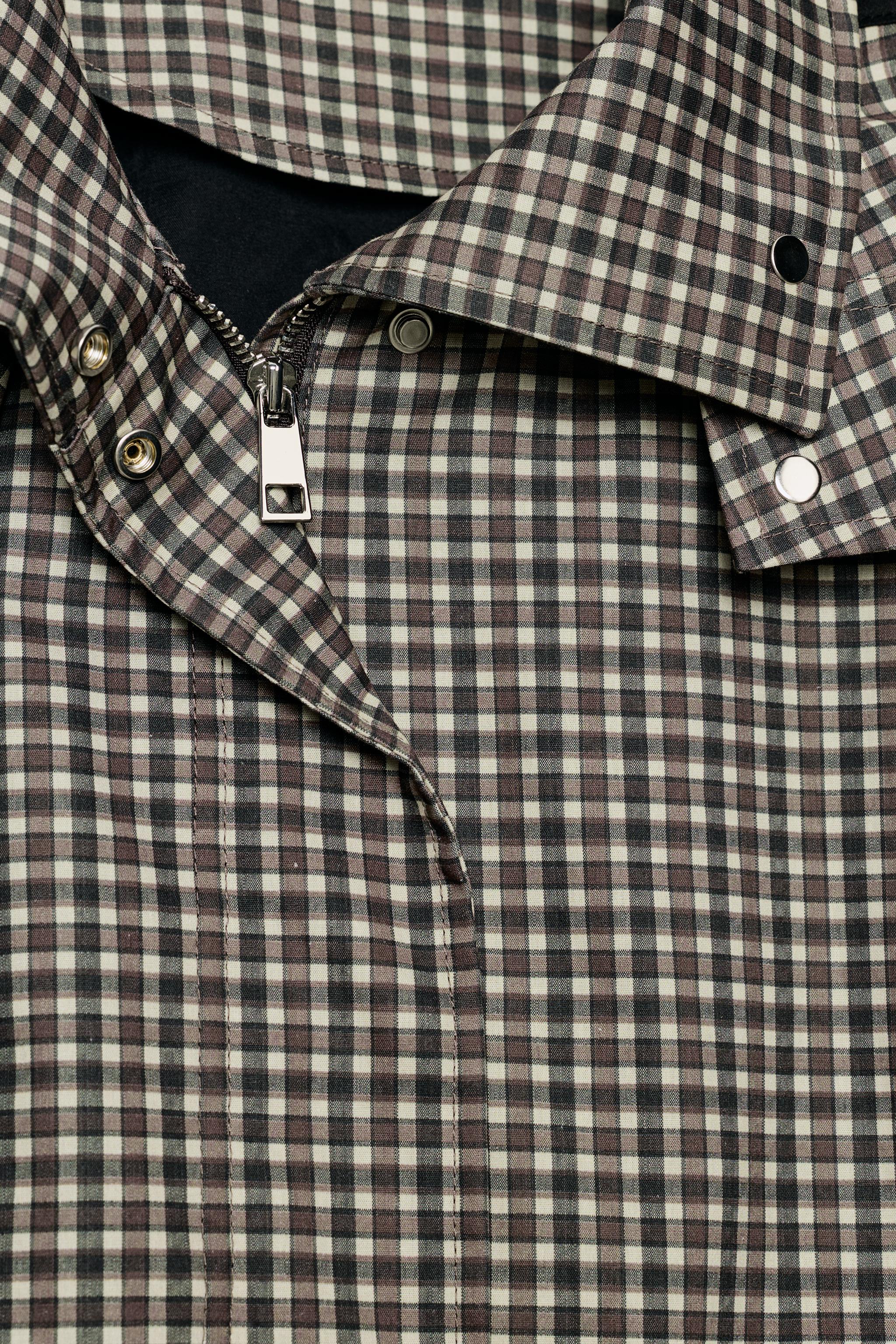 Женские куртки Zara PLAID HOODED JACKET — фото 11