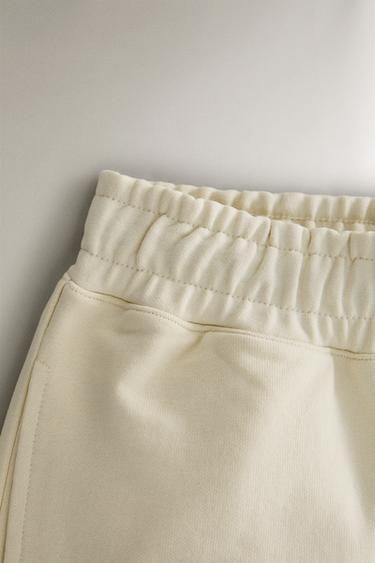 COTTON BERMUDA SHORTS WITH CONTRAST DRAWSTRINGS - Ecru / Blue by Zara - Image 2