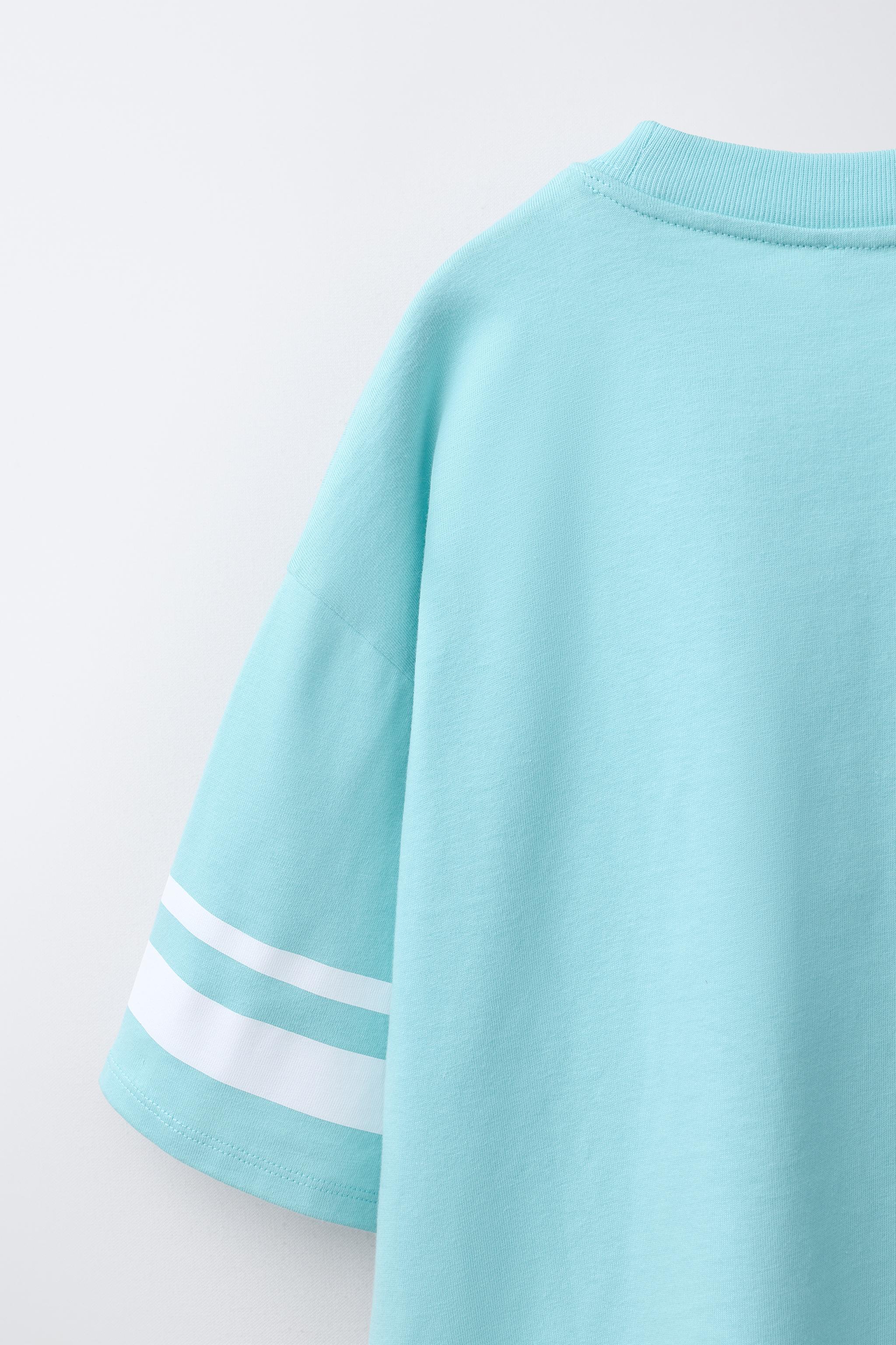 NUMBER AND STRIPE PRINTED T-SHIRT