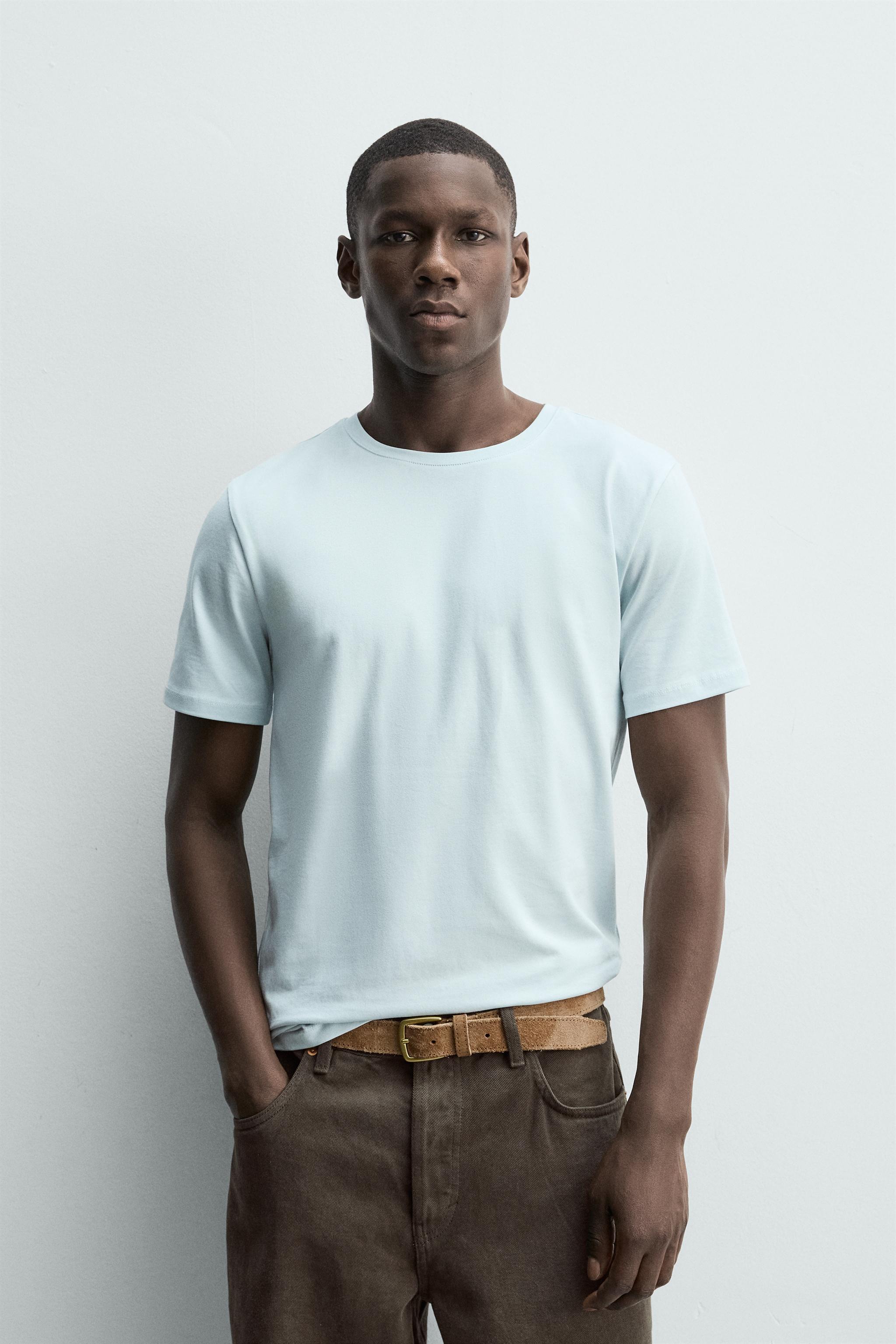 BASIC SLIM FIT T-SHIRT /01 — Light sky blue