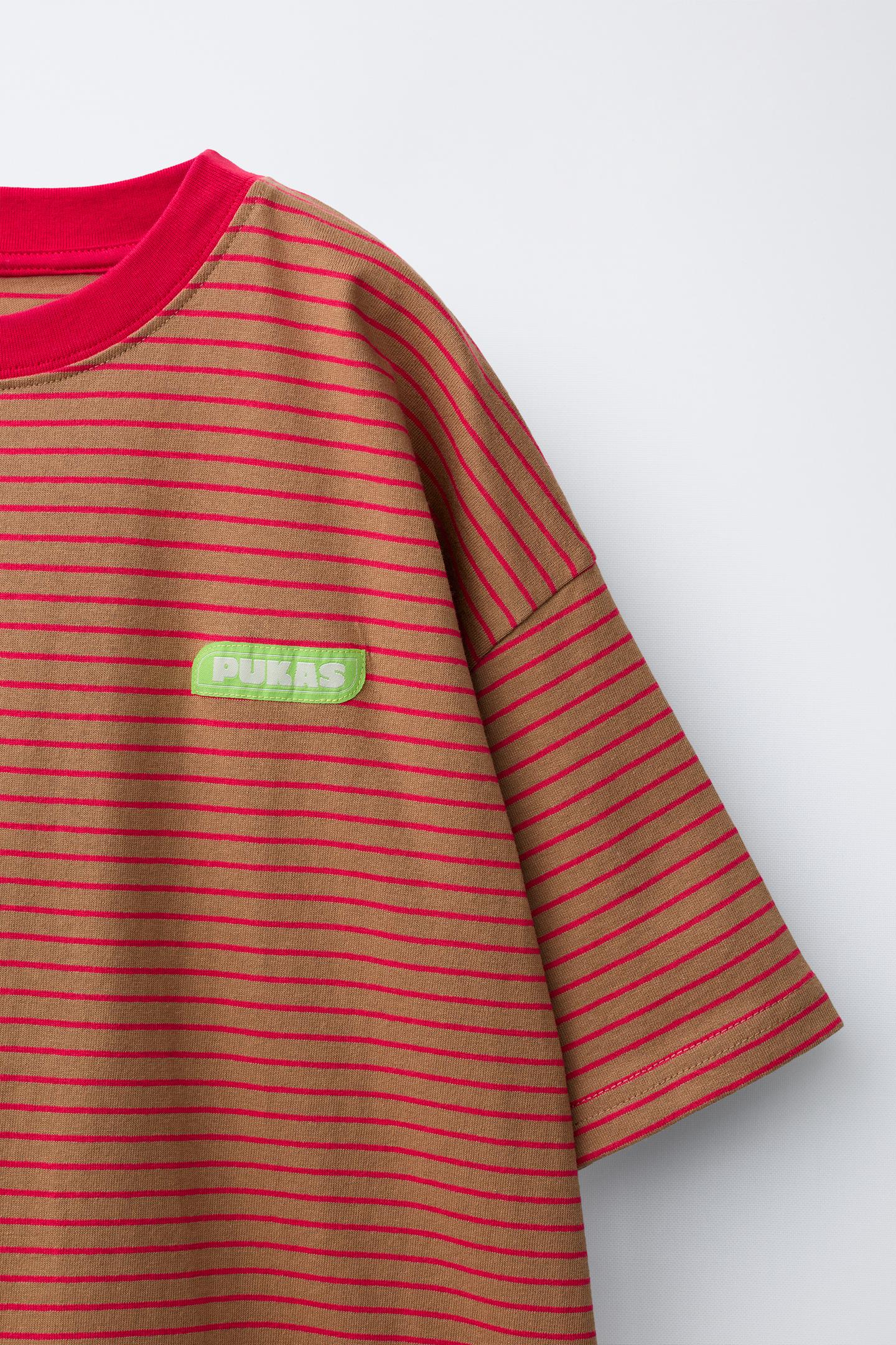 Детская футболка Zara Pukas Surf Striped, цвет: Коричневый — фото 3
