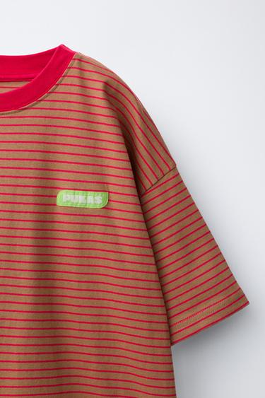 T-SHIRT IMPRIMÉ RAYURES PUKAS SURF - Marron de Zara - Image 4