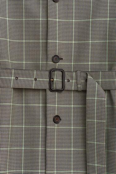 LIMITED EDITION CHECK TRENCH COAT WITH LEATHER DETAIL - Black / Green by Zara - Image 12