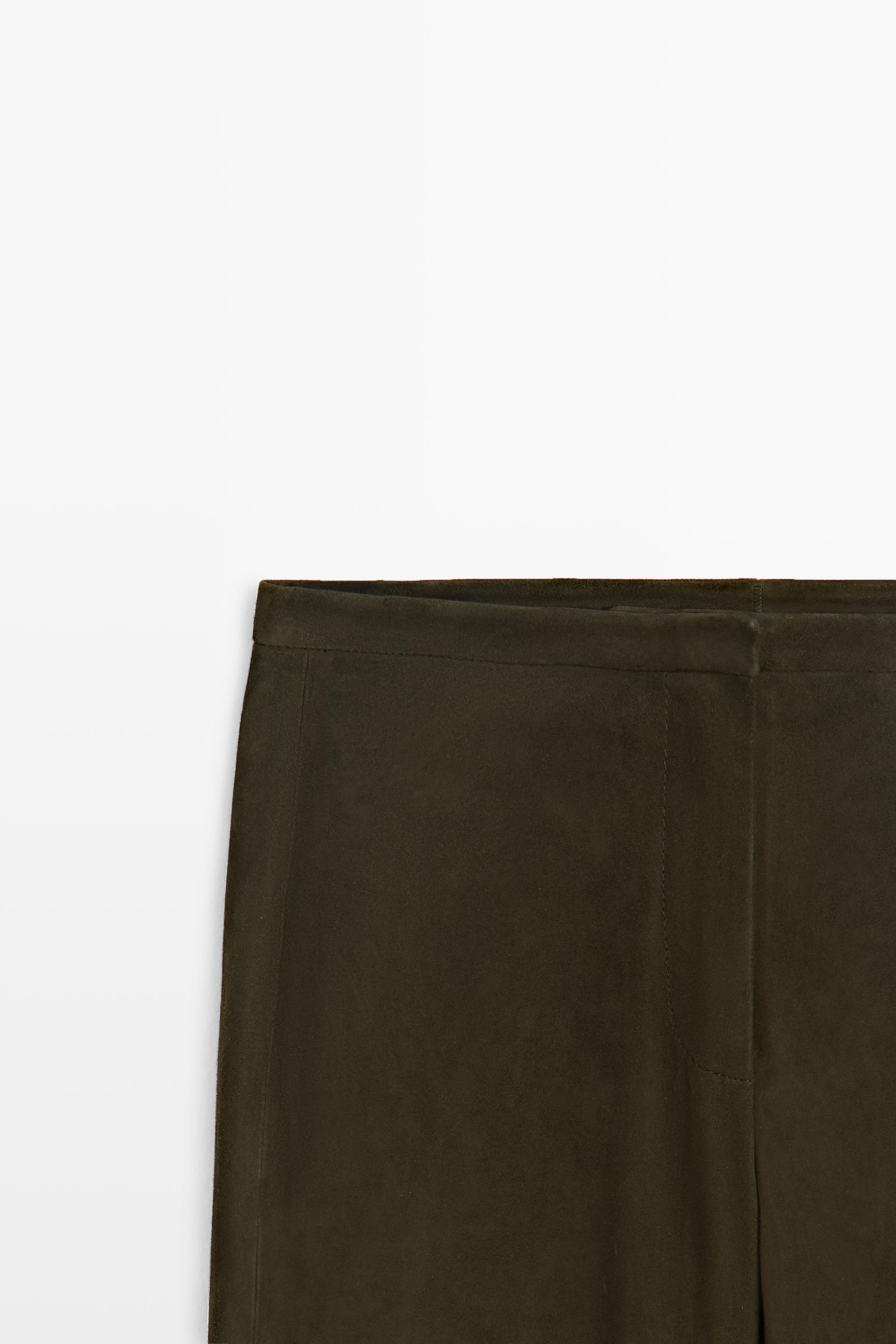 Suede leather pants