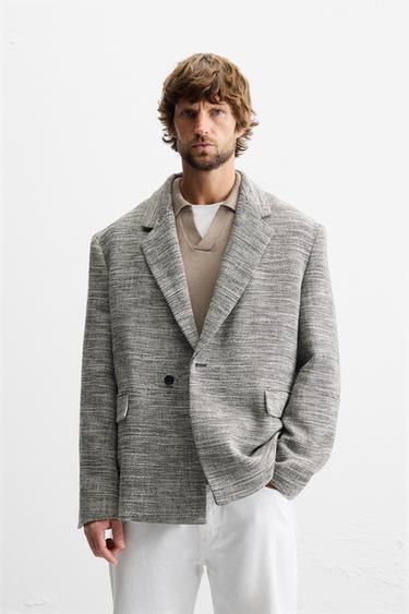 BLAZER CRUZADA ESTRUCTURA - Negro de Zara - Imagen 0