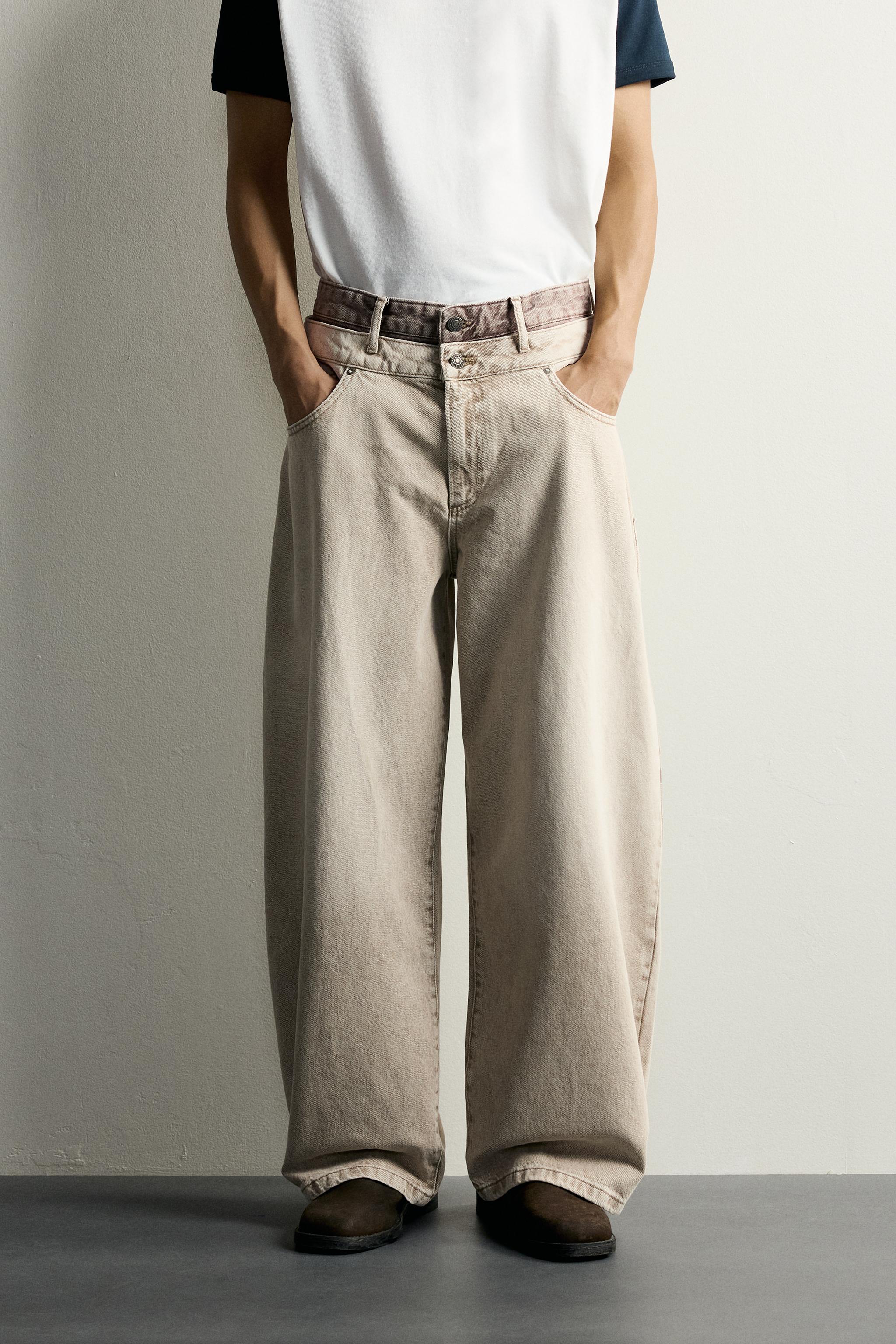 Мужские брюки Zara LAYERED-WAISTBALLOON FIT PANTS — фото 2