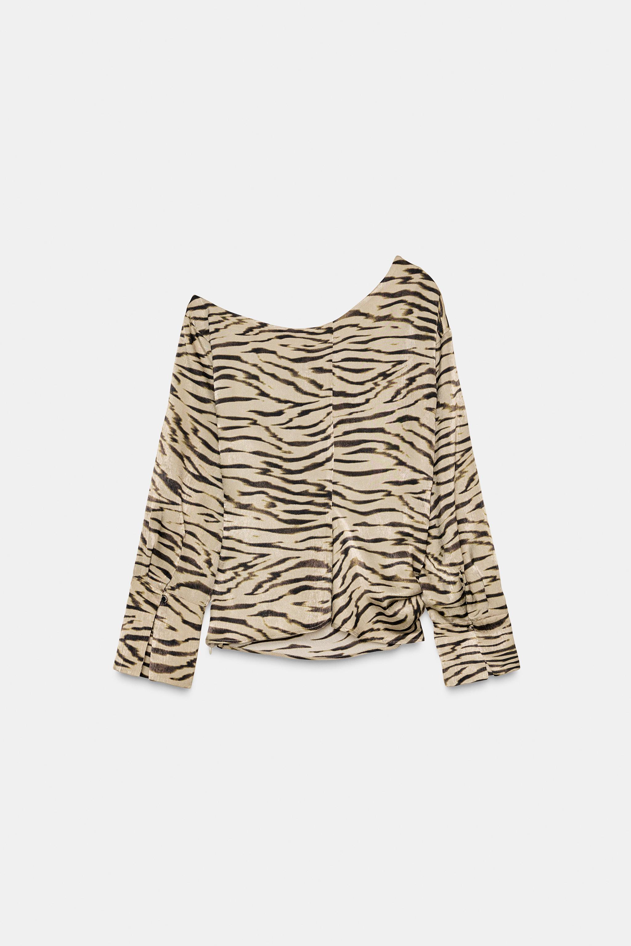 ANIMAL PRINT ASYMMETRIC TOP