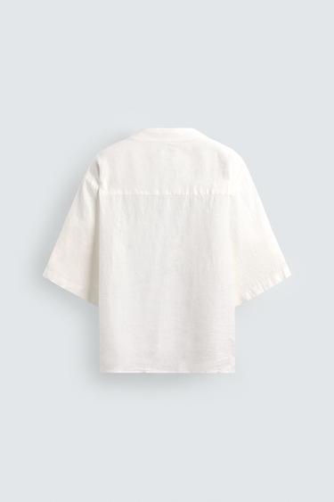 CHEMISE 100 % LIN - Blanc de Zara - Image 9