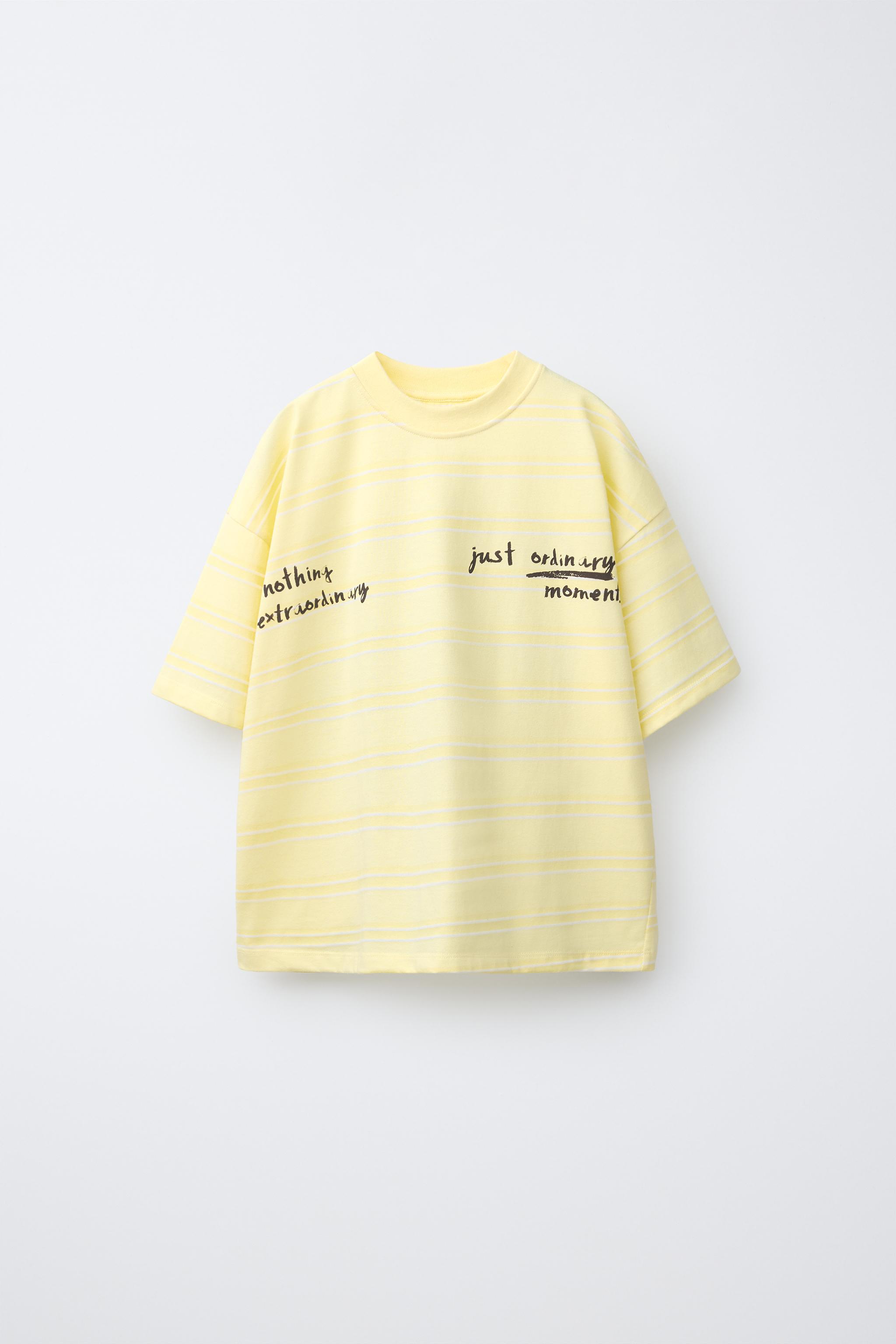 STRIPED TEXT PRINT T-SHIRT