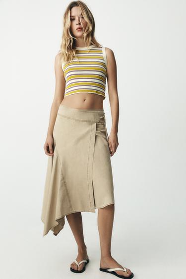 TOP PUNTO CROP - rayas de Zara
