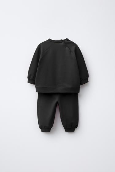 SWEATSHIRT AND JOGGERS SET - Black by Zara - Image 1