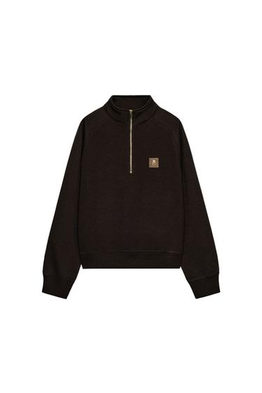 SWEAT ZIPPÉ PIÈCE - Marron de Zara