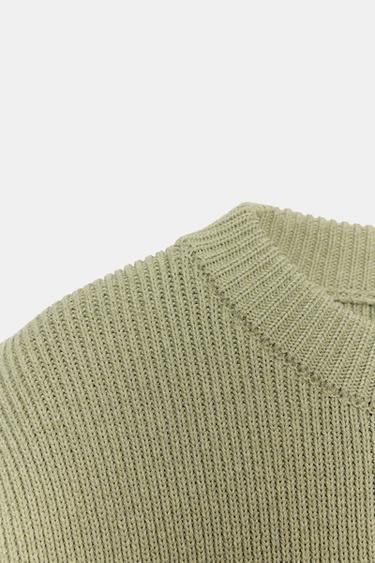 KNIT JUMPER WITH SHOULDER PADS - Light green by Zara - Image 7
