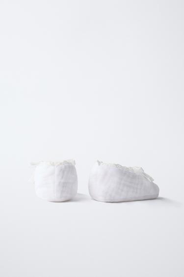 TEXTILE BOW BOOTIES - Ecru White by Zara - Image 4