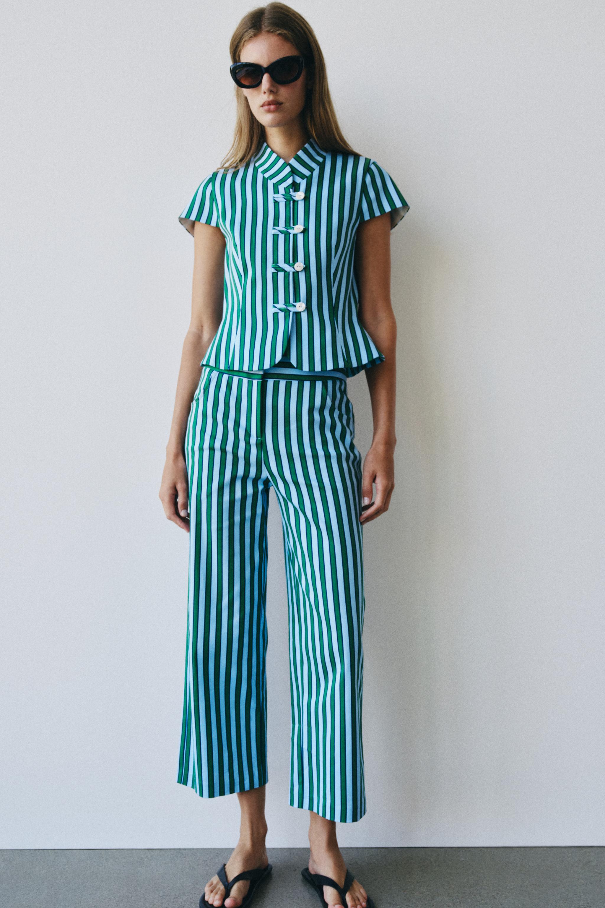 STRIPED CULOTTE PANTS