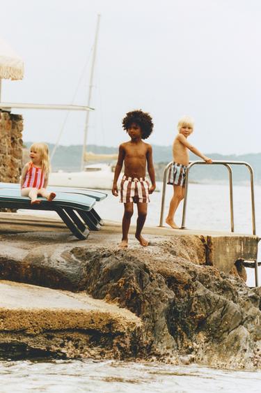 2-6 YEARS/ HÔTEL MAGIQUE © X ZARA STRIPED SWIM BERMUDA SHORTS - Blue by Zara