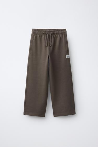 STRAIGHT INTERLOCK PLUSH TROUSERS - Brown by Zara
