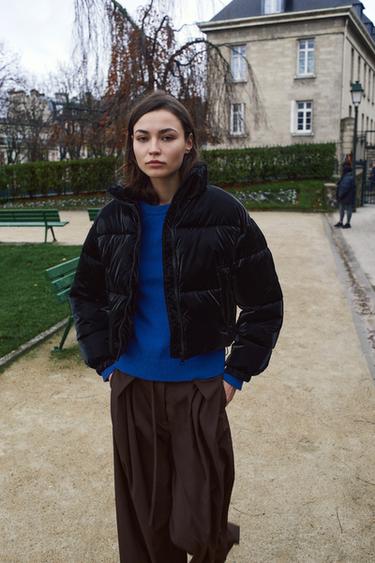 ANORAK EFFET BRILLANT DÉPERLANT COUPE-VENT - Noir de Zara