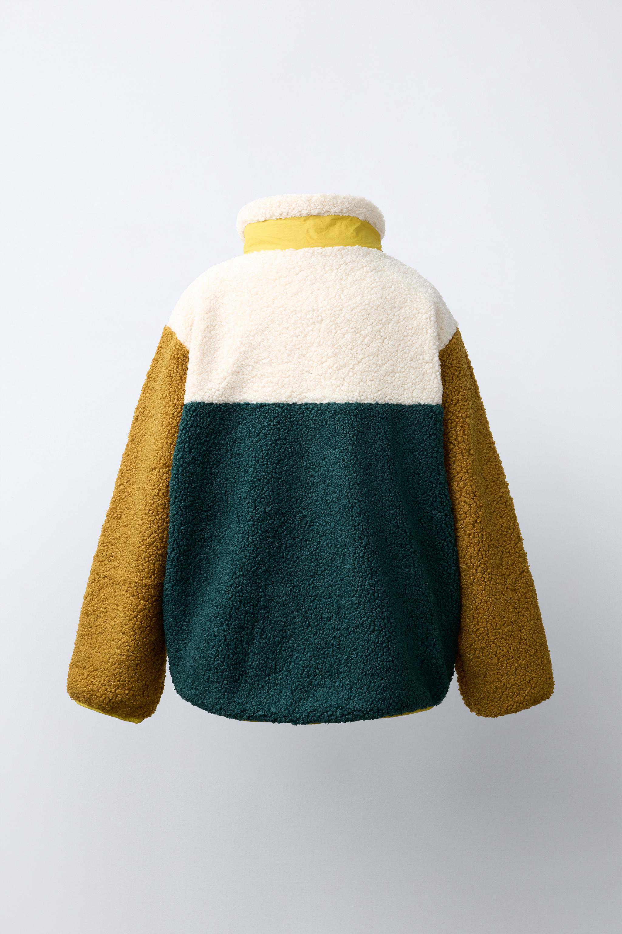 BLOUSON EFFET MOUTON COLORBLOCK