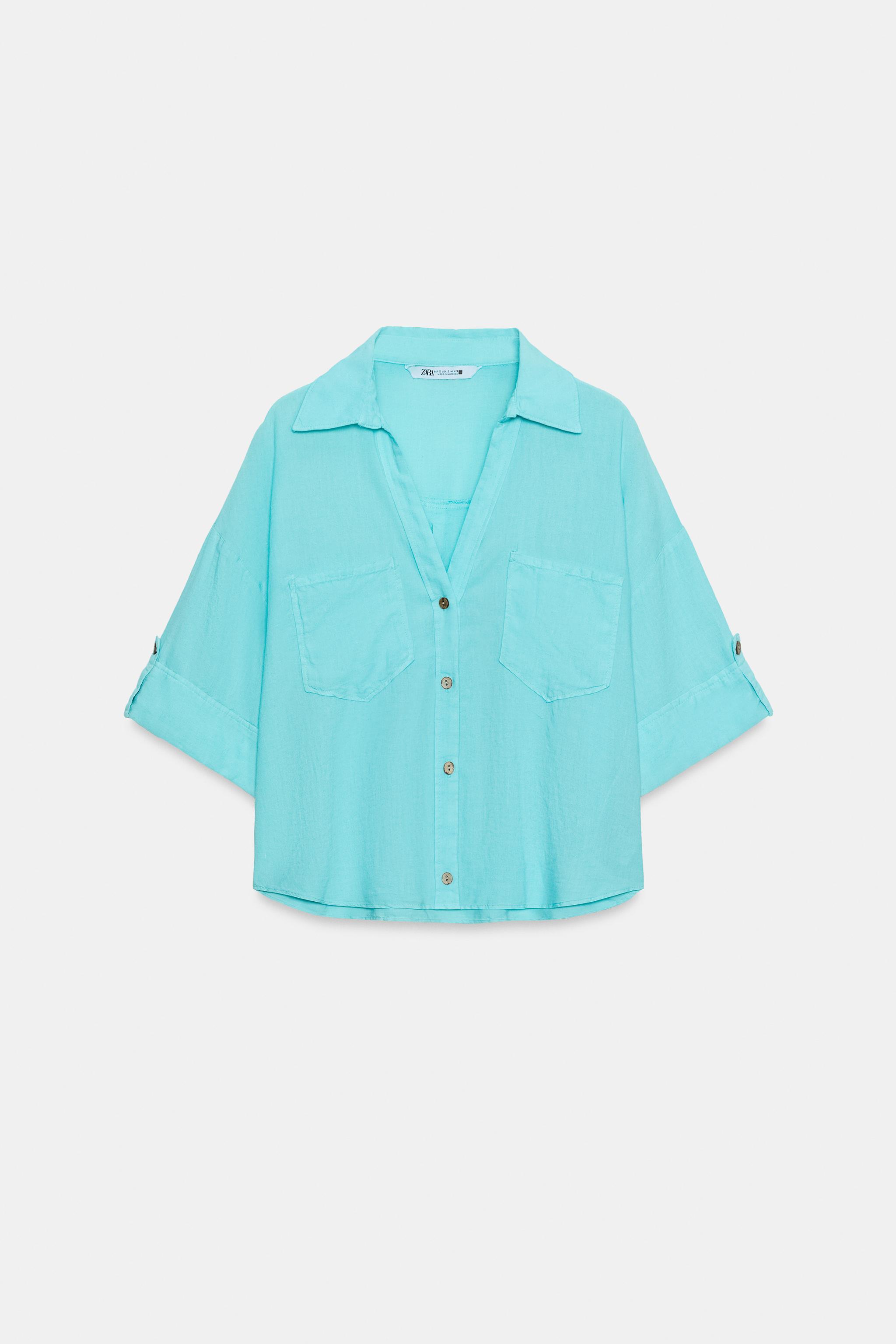 LINEN BLEND SHORT SHIRT