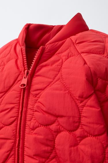 BLOUSON MATELASSÉ CŒURS - Rouge de Zara - Image 4