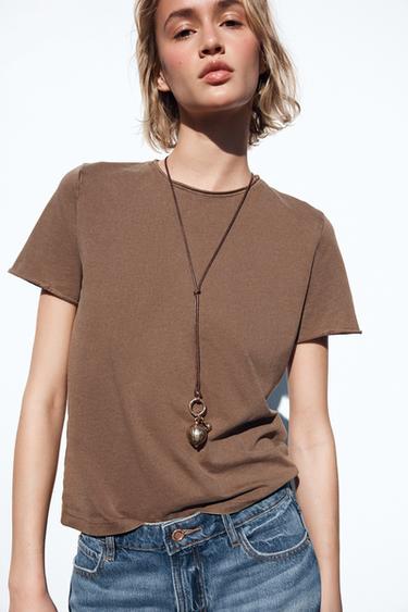 CAMISETA LAVADA MANGA CORTA - Toffe de Zara