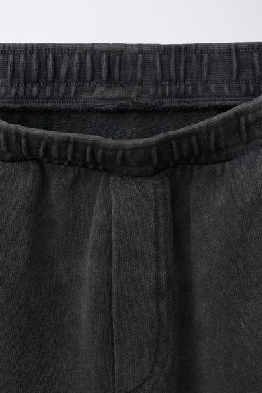 FADED-EFFECT TEXT BERMUDA SHORTS - Anthracite grey by Zara - Image 2