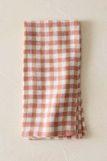 SET TOVAGLIOLI QUADRI VICHY COMBINATI (SET DA 2) - Terracotta di Zara