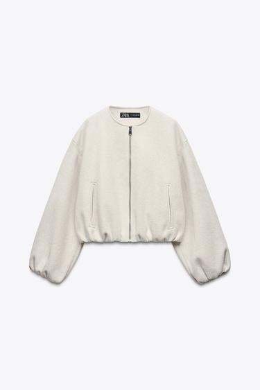 BLOUSON BOMBER SOFT - Écru de Zara - Image 4