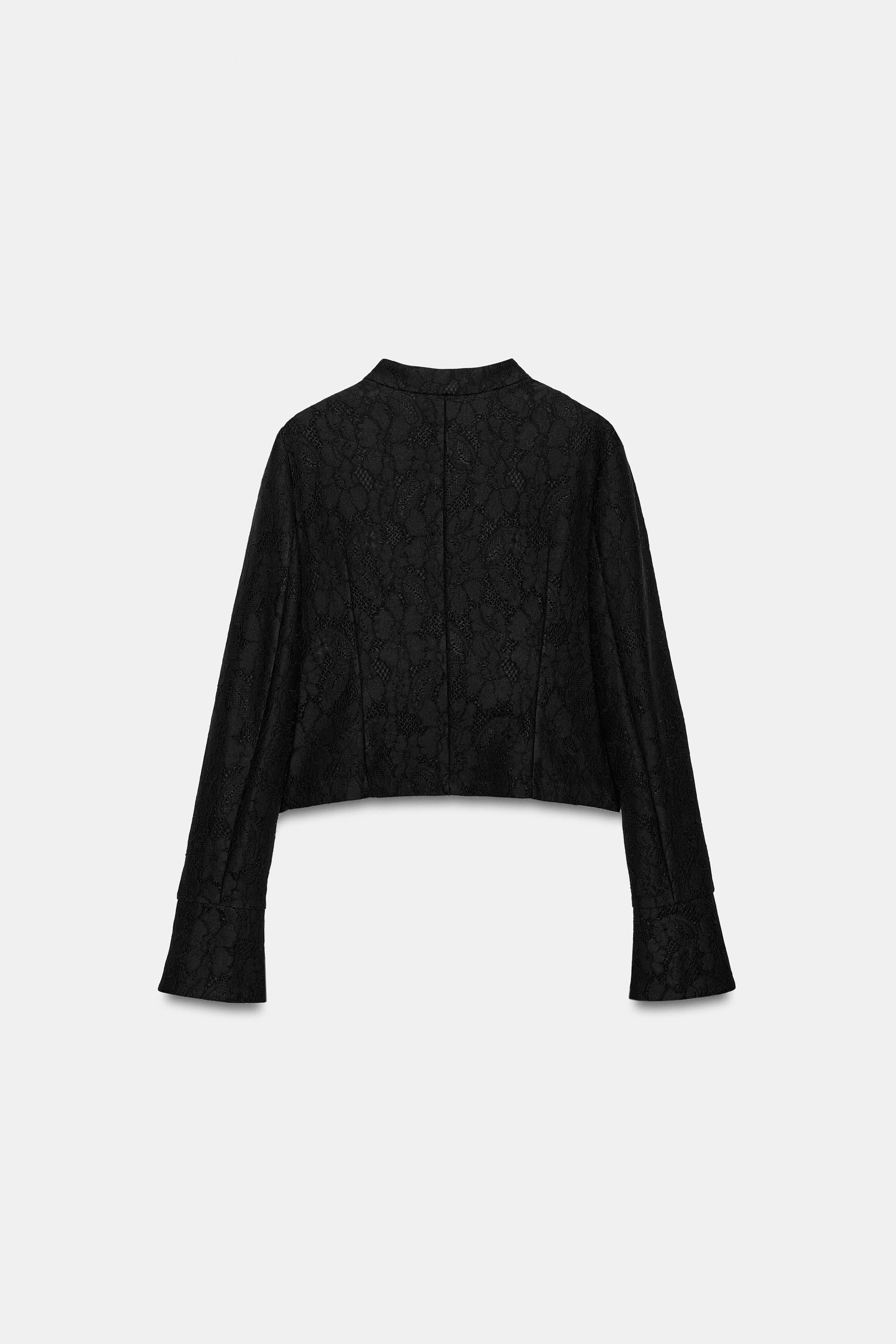 VESTE EFFET DAIM EN DENTELLE