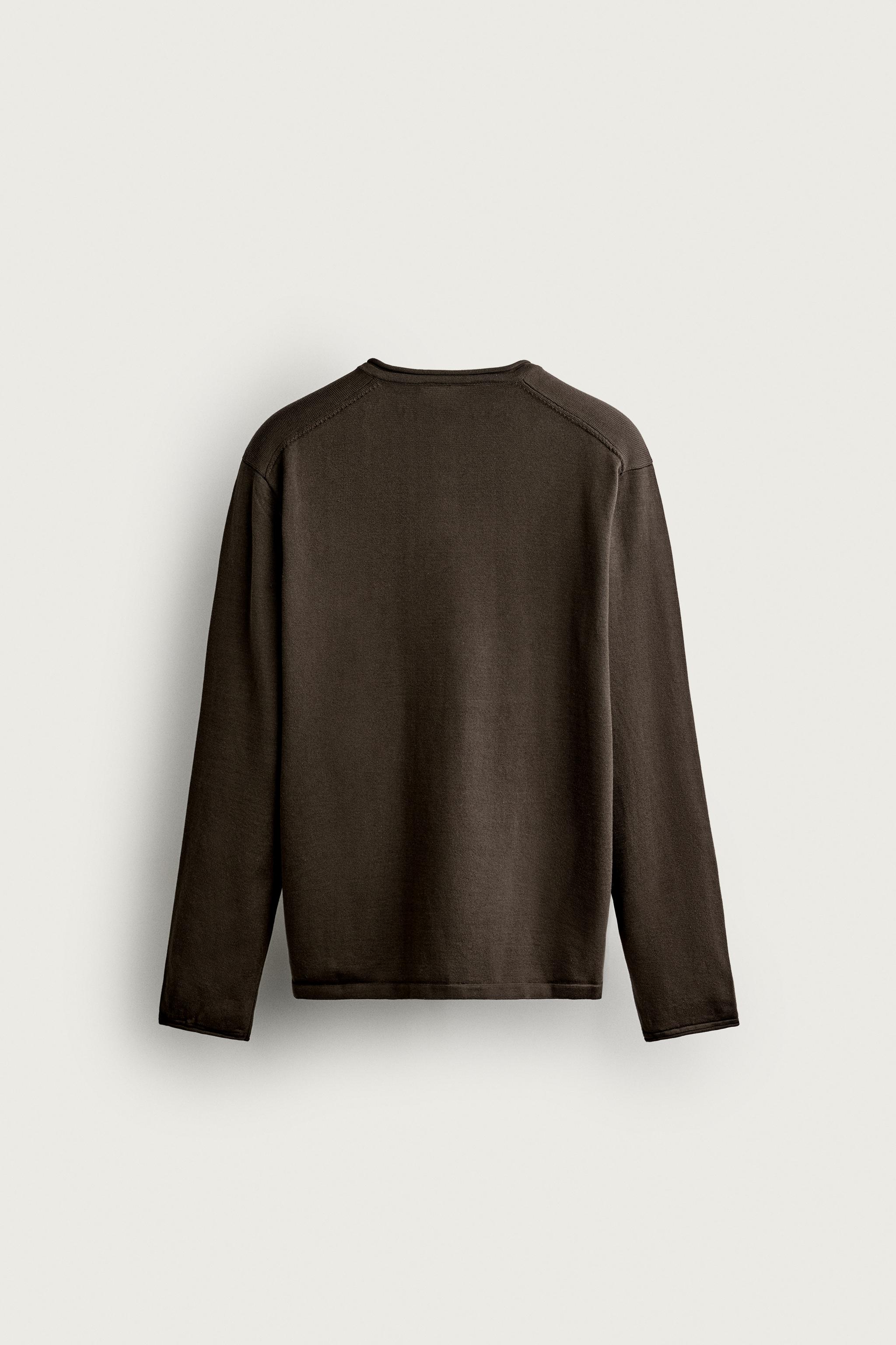 Zara HENLEY DÜĞMELİ TRİKO T-SHIRT görsel 8