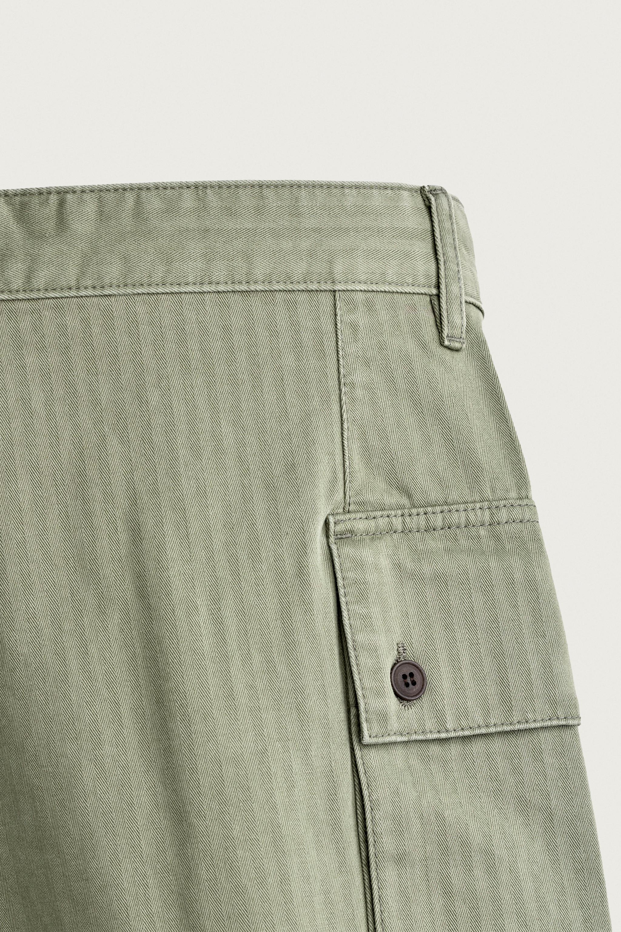 HERRINGBONE CARGO TROUSERS