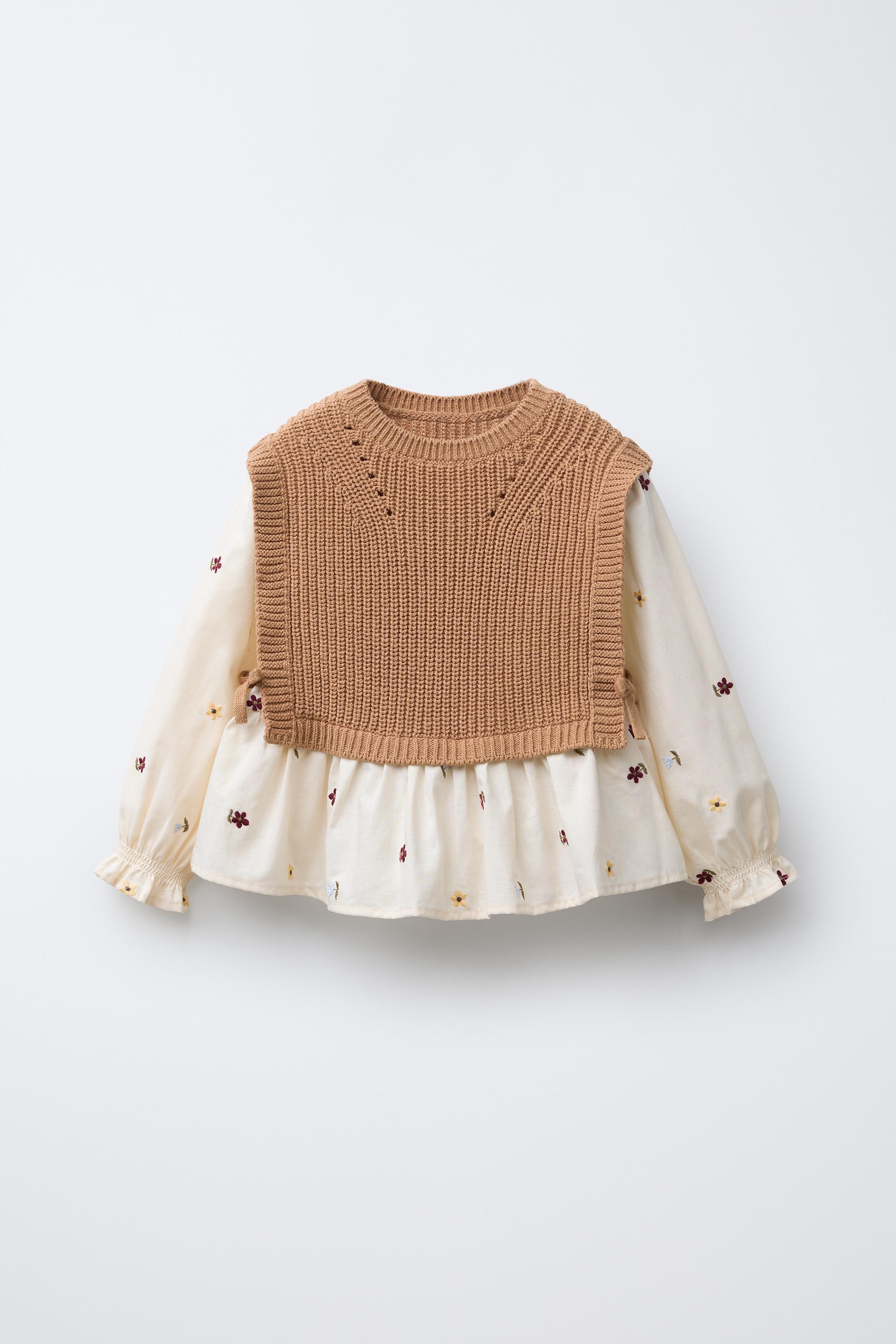 新品 ZARA コンビフラワーニットベスト M サンド 今期 完売 正規品 新品 ZARA コンビフラワーニットベスト M サンド 今期 完売 正規
