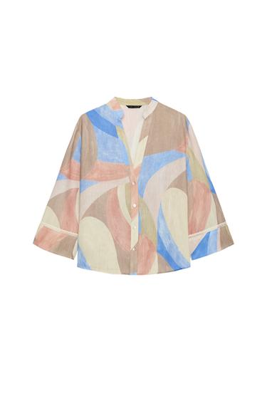 ÁO SƠ MI HỌA TIẾT PHỐI ĐĂNG TEN - Nhiều màu từ Zara