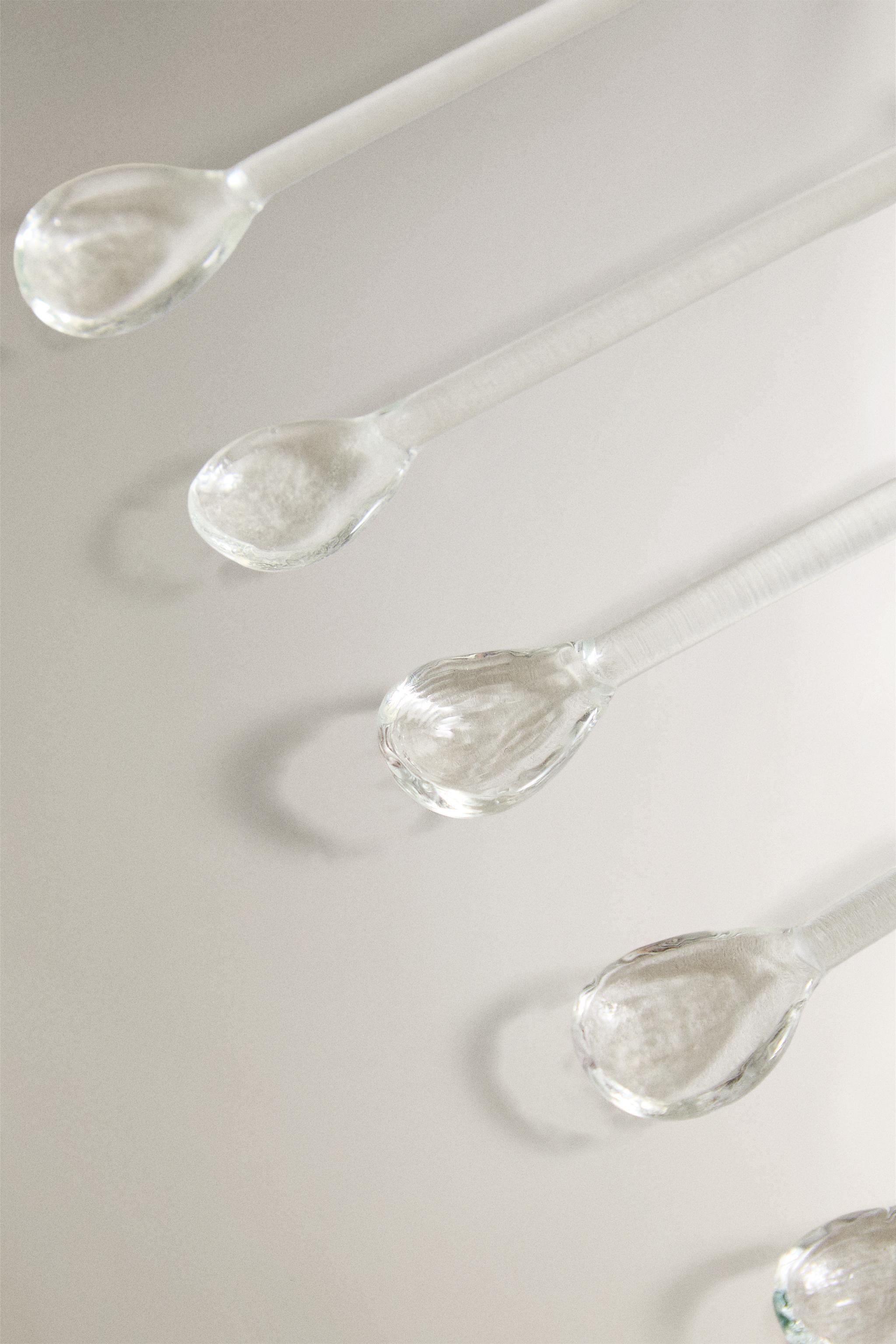 SET OF GLASS CHRISTMAS DESSERT SPOONS (SET OF 6)