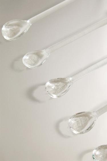PACK OF CHRISTMAS GLASS DESSERT SPOONS (PACK OF 6) - Green by Zara - Image 2