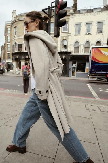 SOFT HOODED COAT - Beige by Zara