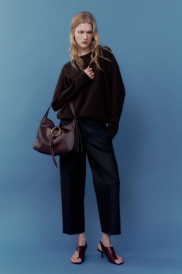 METAL DETAIL BUCKET SHOULDER BAG - Burgundy Red by Zara - Image 0