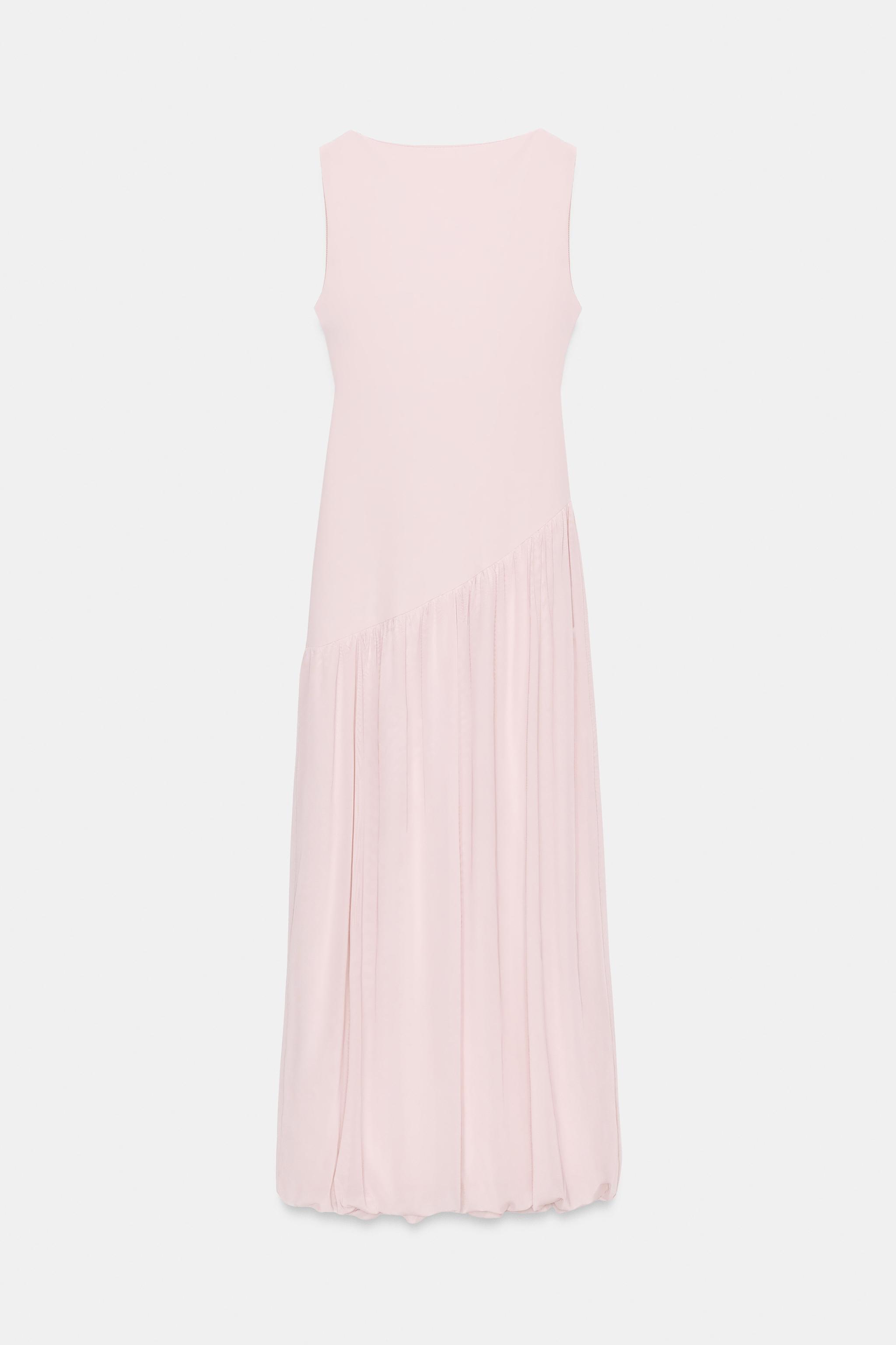 chinese dress ladies Baby pink satin two piece dress main image 0