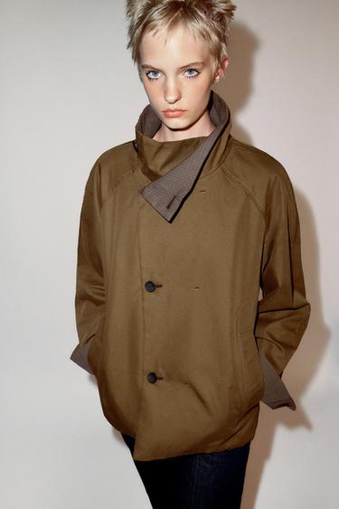 Zara ZW COLLECTION REVERSIBLE JACKET - Caramel