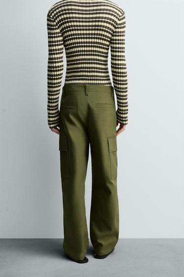 PANTALON CARGO COUPE DÉCONTRACTÉE - Kaki de Zara - Image 2
