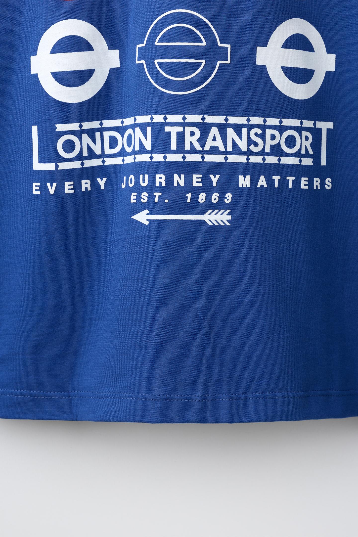 Детская футболка Zara Transport for London © Printed, цвет: Синий — фото 4
