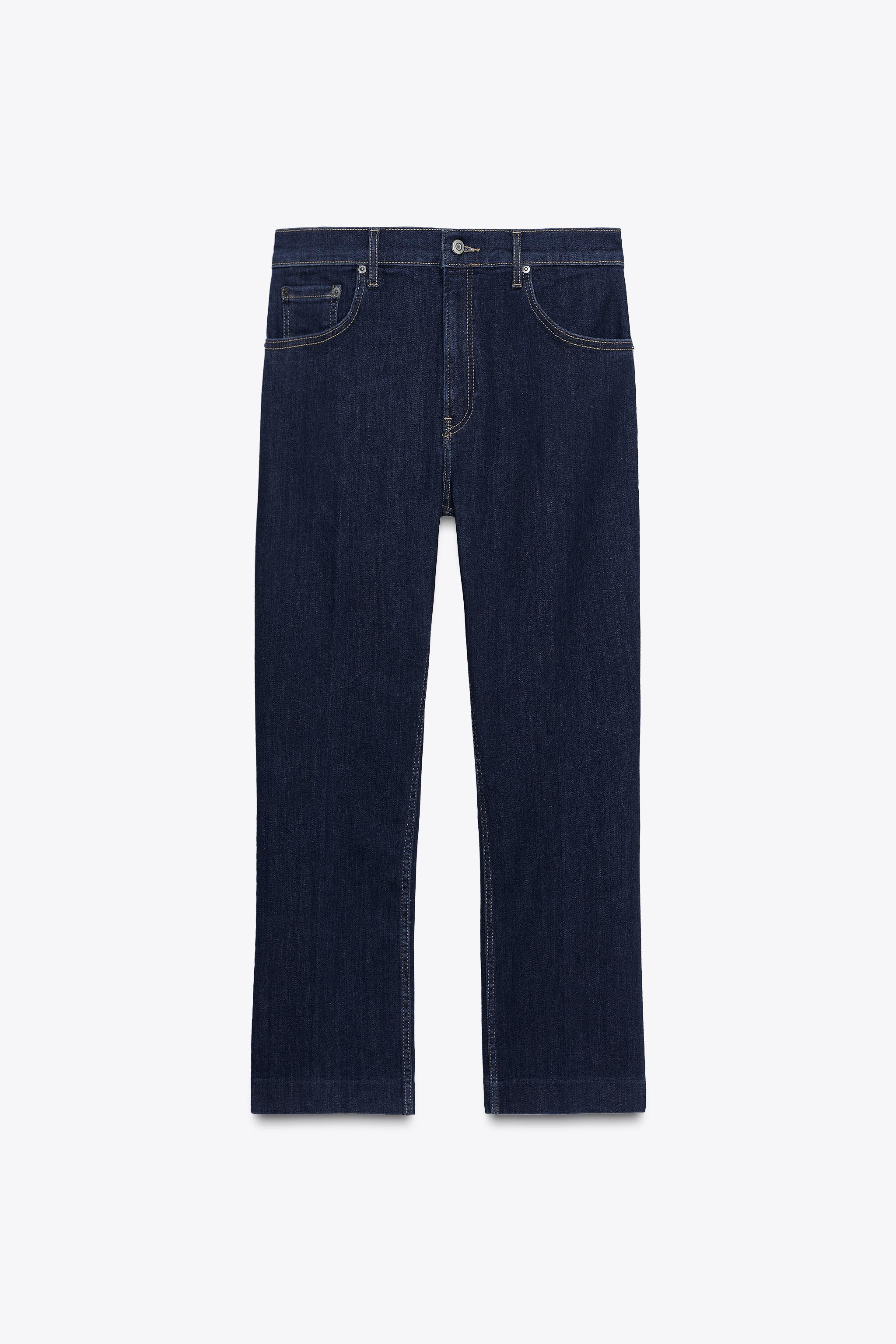 【popo】 JEANS ZW COLLECTION BOOTCUT DE CINTURA ALTA CROPPED - Azul