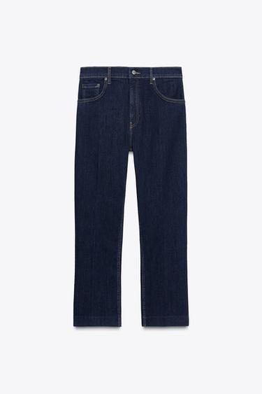 JEANS ZW COLLECTION BOOTCUT DE CINTURA ALTA CROPPED - Azul da Zara