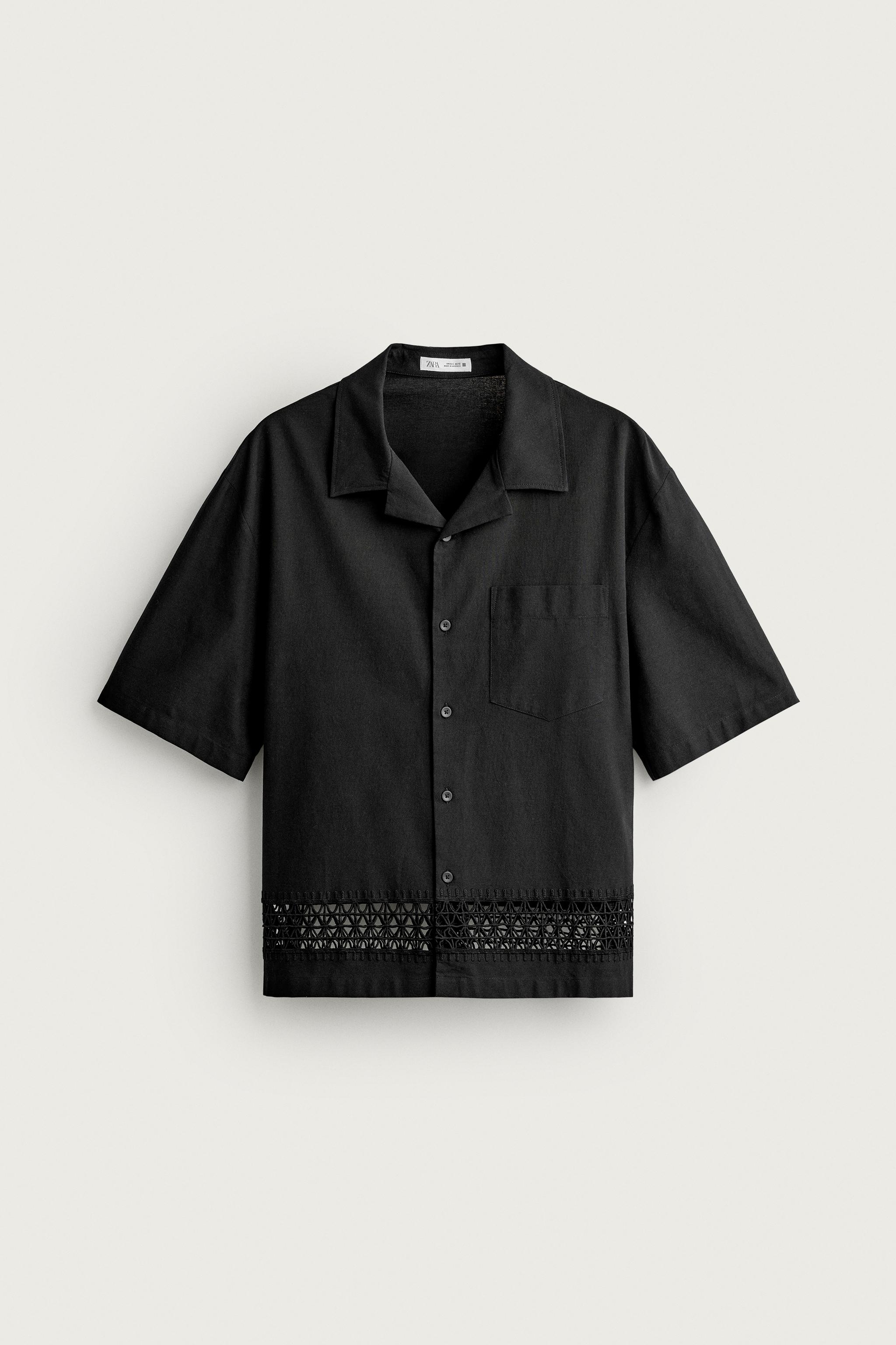 Мужские рубашки Zara RELAXED FIT SHIRT WITH CONTRAST TRIM — фото 6